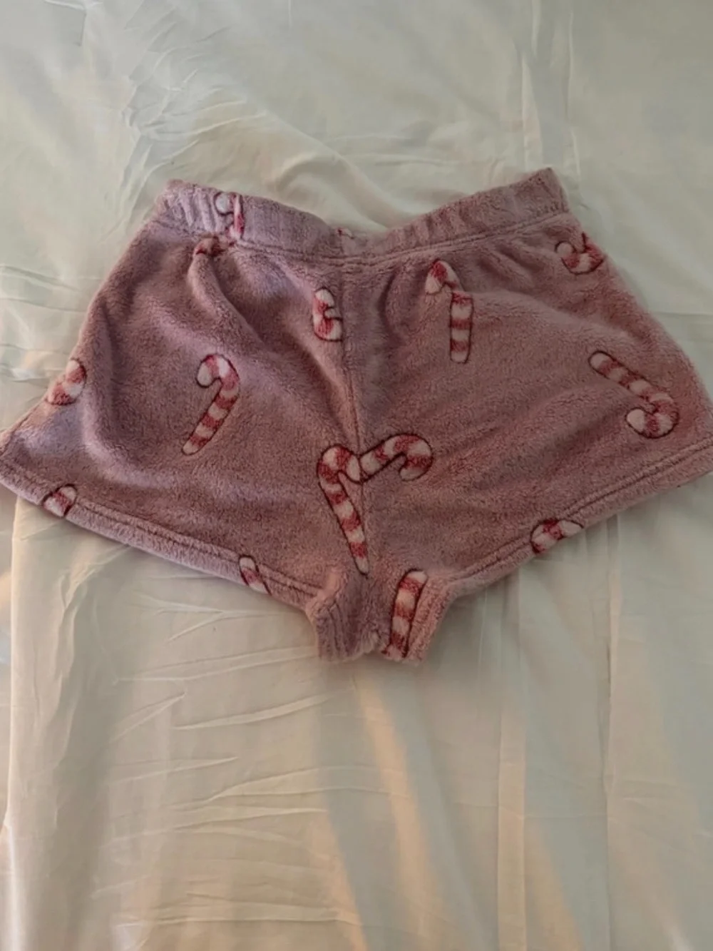 aerie Pink Candy-Cane Print Athletic Lounge Shorts